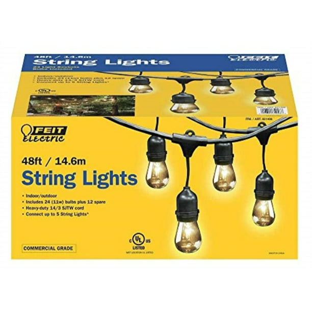 Feit Electric 48 FT LED Outdoor String Lights Commercial Grade NO BULBS #7 0962 